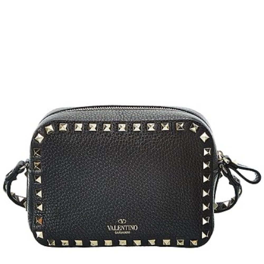 Valentino Rockstud Grainy Leather Camera Bag